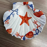 Scallop Shell Decoupage Ring Dish, Sea Star