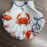 Scallops Shell - Decoupage Ring Dish, Crab