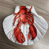 Scallop Shell Decoupage Ring Dish, Lobster