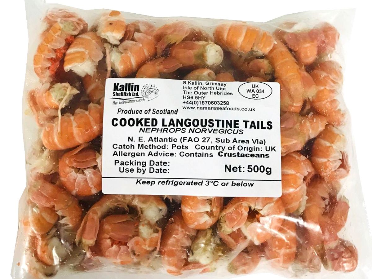 Cooked Hebridean Langoustine Tails - 500g